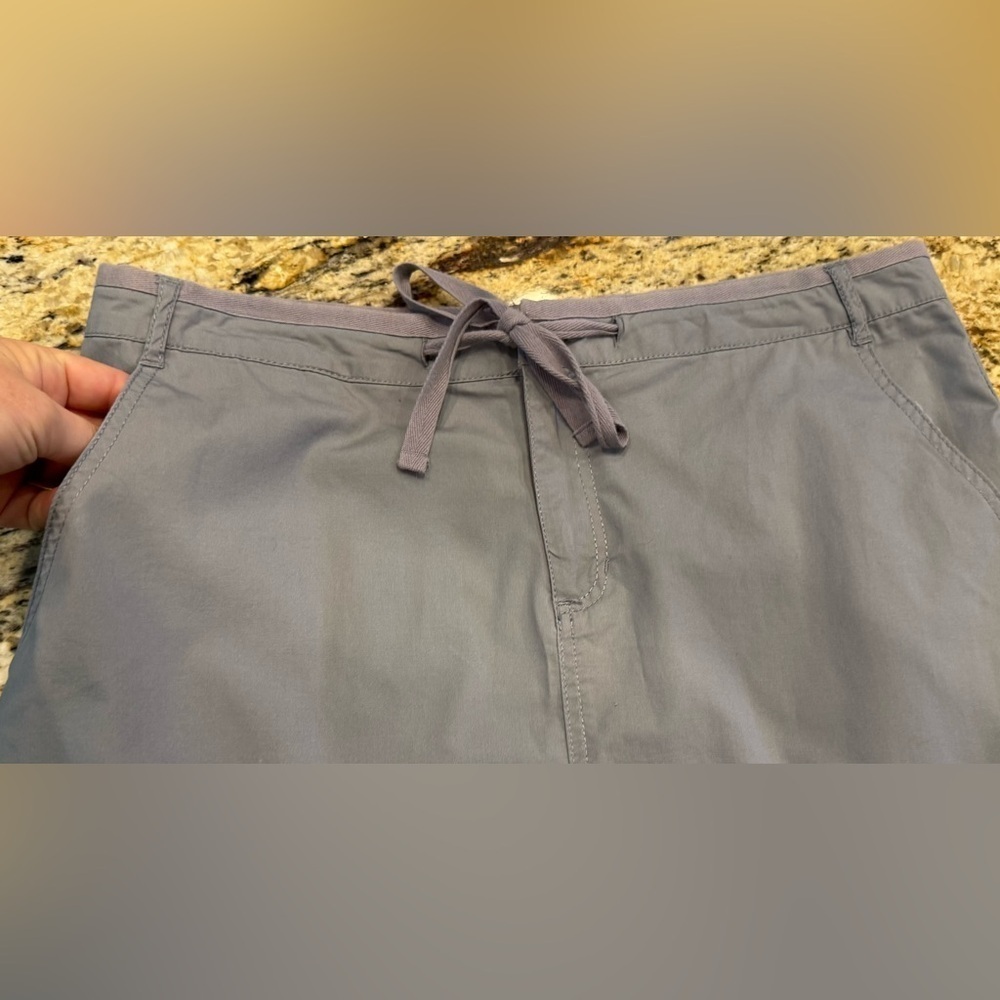 Eddie Bauer Skirt Women’s Size 10 Gray Mini A Line Button Pockets Drawstring - Picture 4 of 8